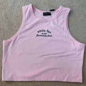 Pink White Fox Crop Top